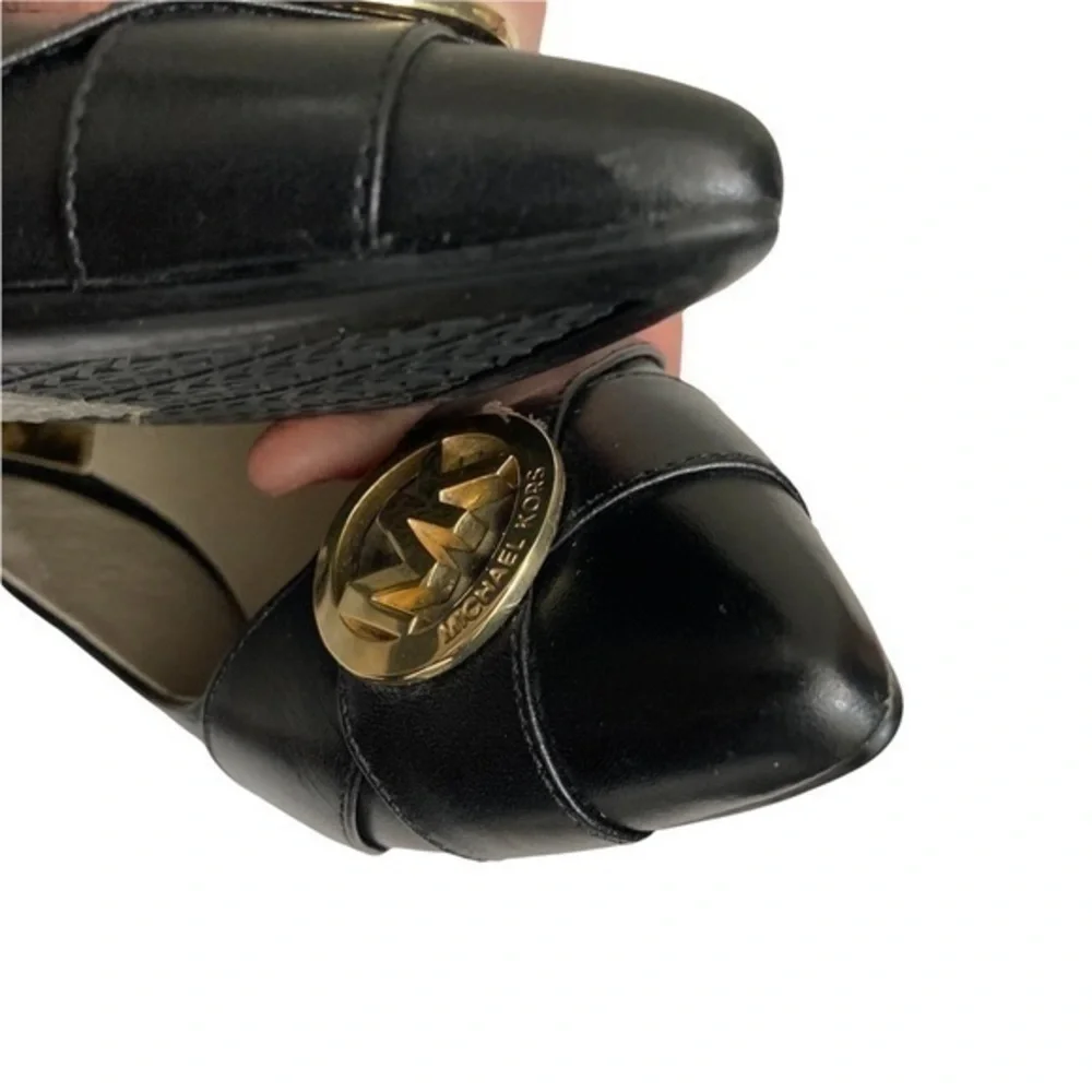 Michael kors black leather pumps heels shoes